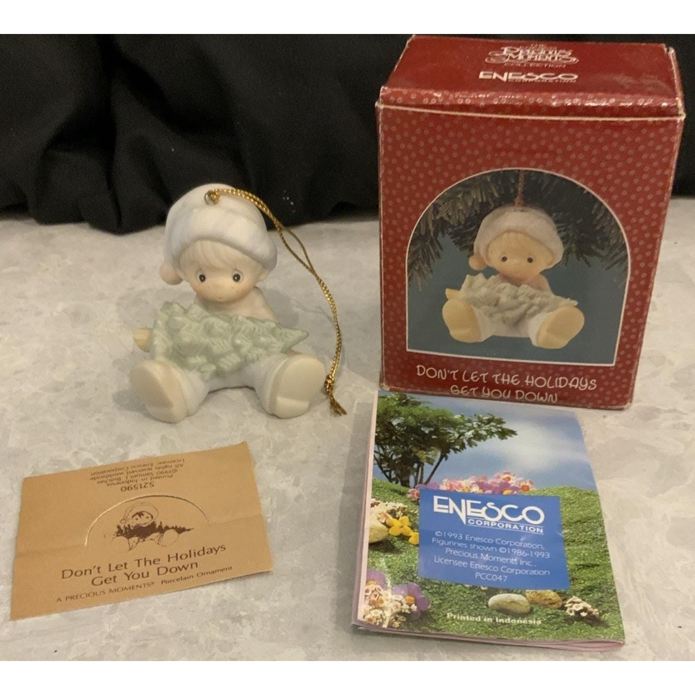 Precious Moments Don't Let the Holidays Get You Down 1990 Ornament #521590